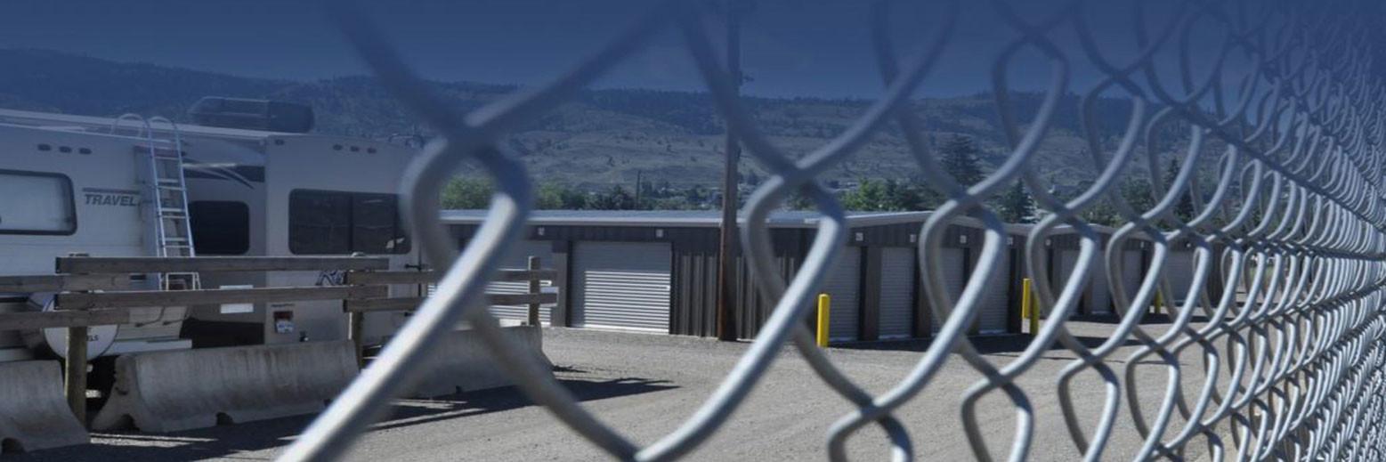 chain link fence around los rios storage facility in kamloops